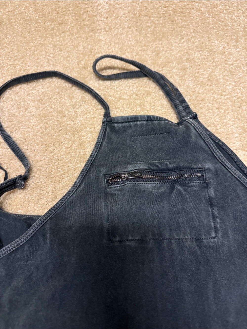 Free People Black Washed Onesie with Pockets - Picture 4 of 4